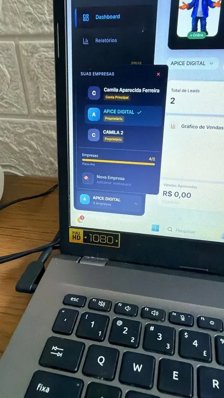 Dashboard Whazu com 3 empresas configuradas